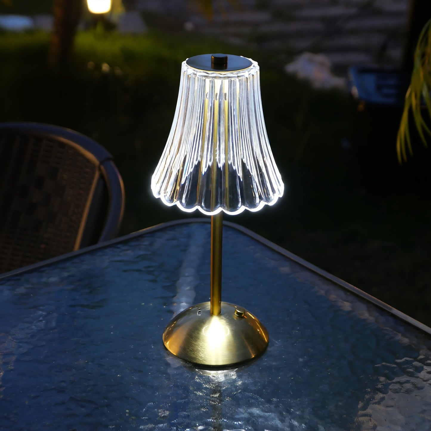 Kristall-Tischlampe mit LED und Touch-Bedienung