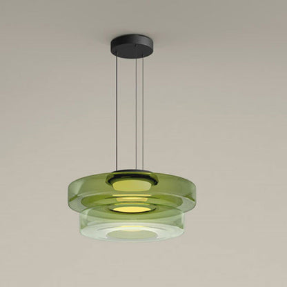 Bauhaus-inspirierte Glas Pendelleuchte mit LED und Höhenverstellung