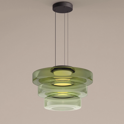 Bauhaus-inspirierte Glas Pendelleuchte mit LED und Höhenverstellung