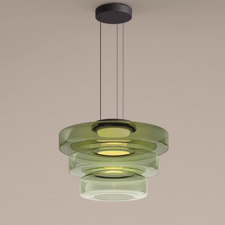 Glas-Pendelleuchte im Bauhaus-Stil – dimmbar, modern & farbig