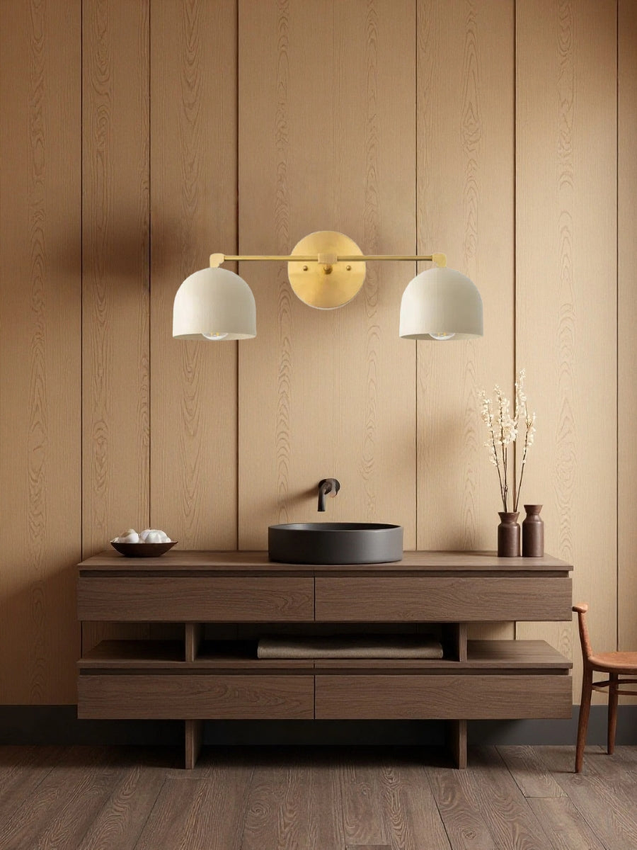 Mid Century Wandleuchte – Messing Badspiegel Lampe im Retro-Stil