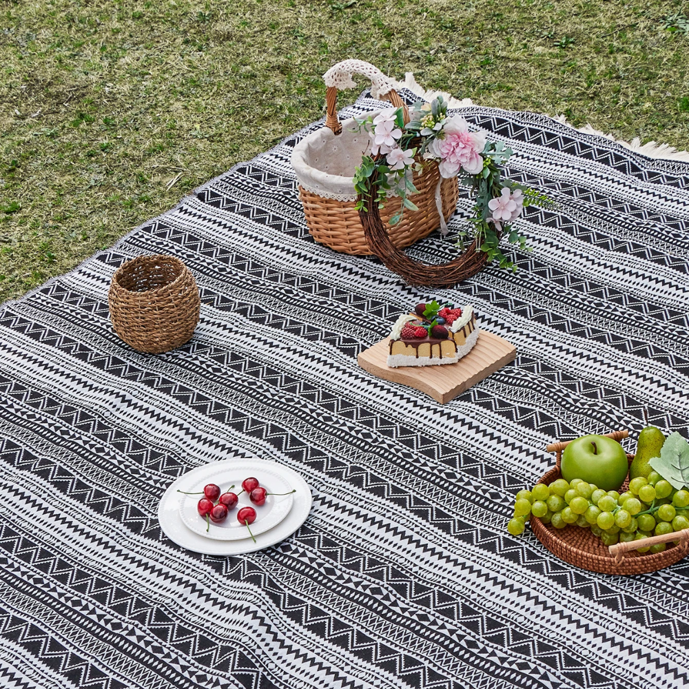 Picknickdecke Gewebt Mit Streifenmuster