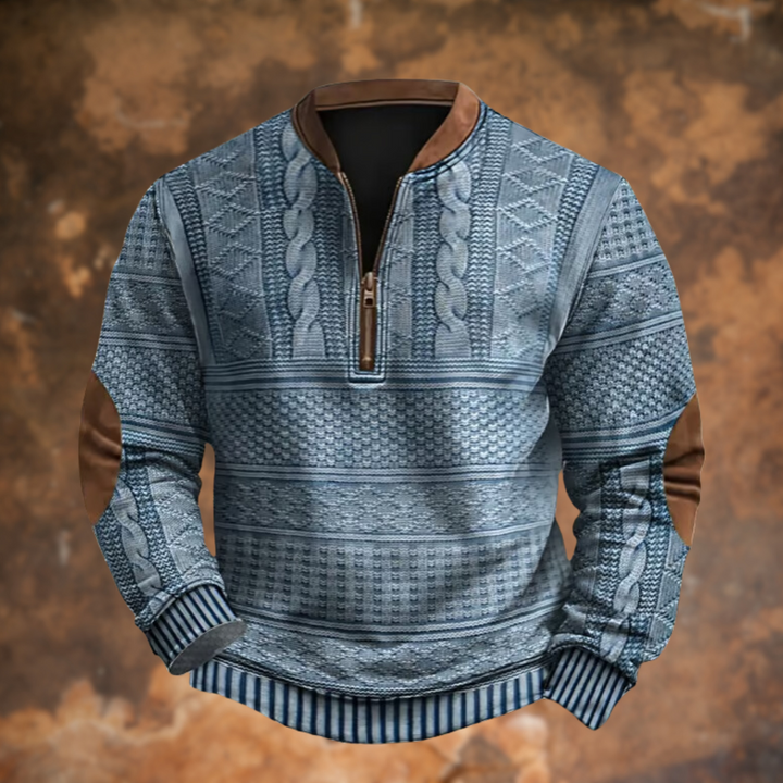 Herren Pullover Mit Reißverschluss Und Klassischem Schnitt
