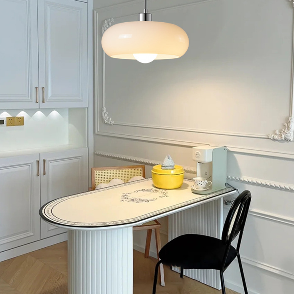 Moderne Pendelleuchte aus Glas in Brotform – Dimmbarer LED Kronleuchter für Esszimmer & Wohnzimmer