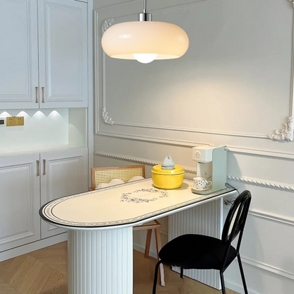 Moderne Pendelleuchte aus Glas in Brotform – Dimmbarer LED Kronleuchter für Esszimmer & Wohnzimmer