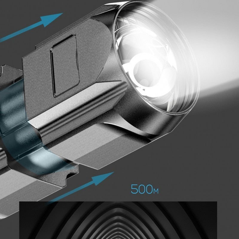 Wasserdichte LED-Taschenlampe mit Zoom und 3 Lichtmodi