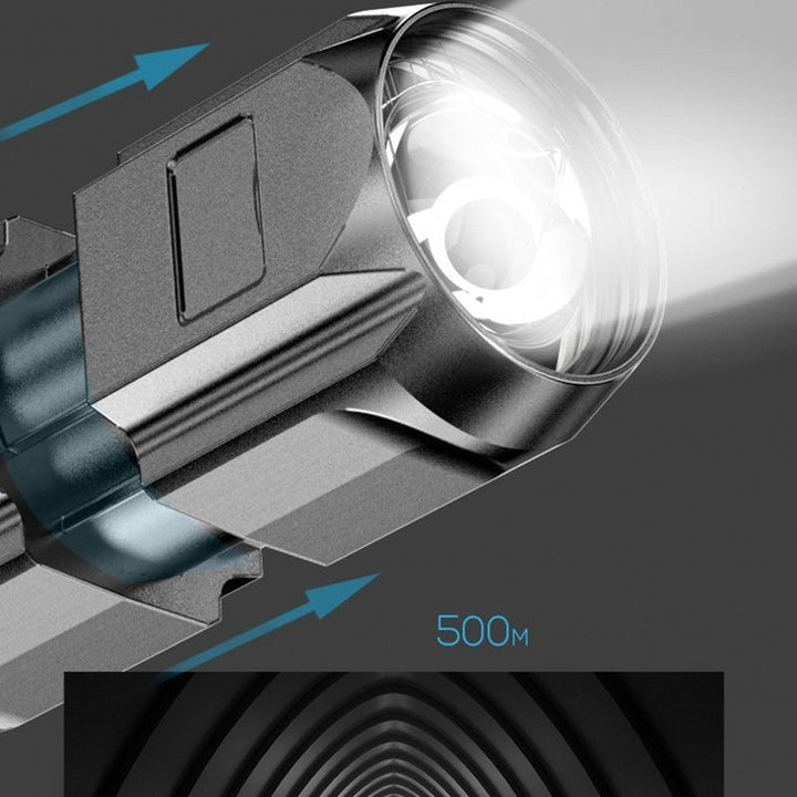 Wasserdichte LED-Taschenlampe mit Zoom und 3 Lichtmodi