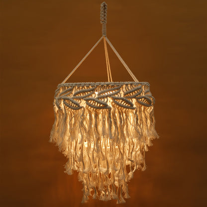 Boho makramee hängelampe mit quasten