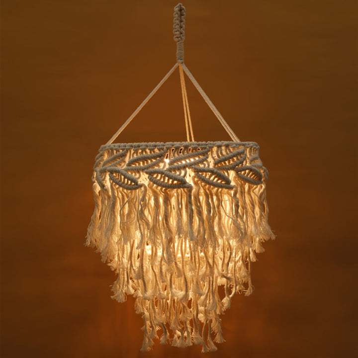 Boho makramee hängelampe mit quasten