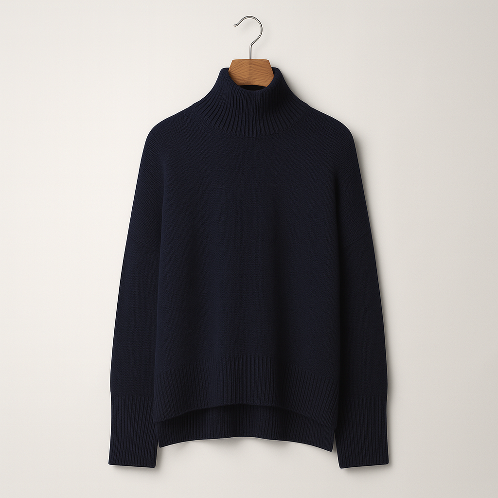 Damen Rollkragenpullover Aus Kaschmir Mix Mit Klassischem Design