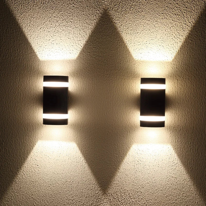 LED Außenwandleuchte Schwarz Zylindrisch Modern