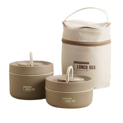 Isolierte Edelstahl-Lunchbox mit Tragetasche
