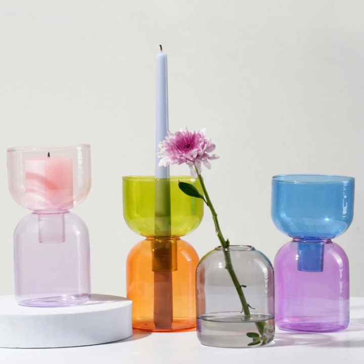 Glasflaschen-Kerzenhalter