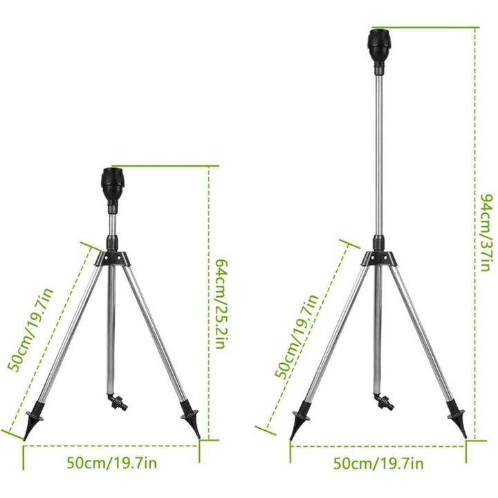 Gartensprinkler 360 Grad drehbar mit Teleskop-Stativ