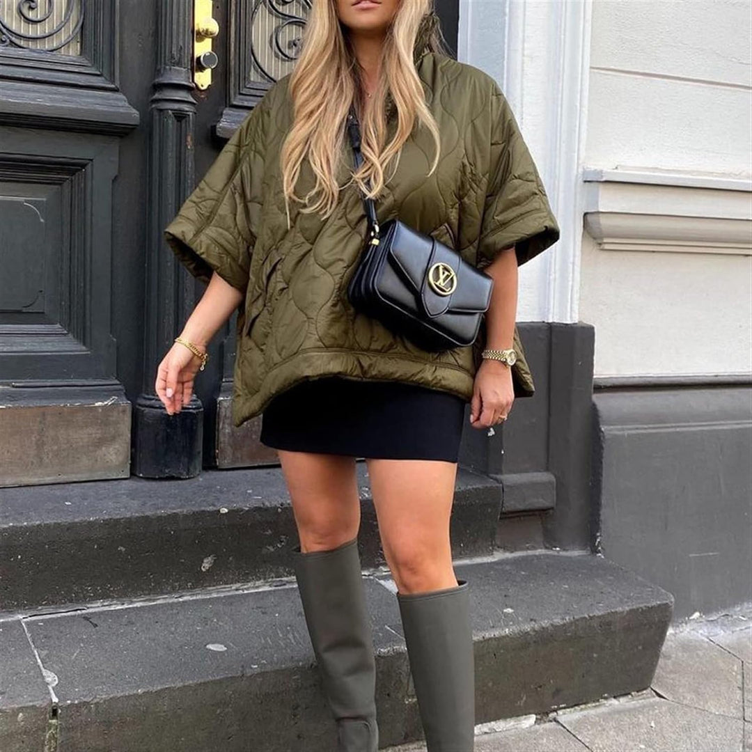 Damen Steppmantel Im Oversize Design Mit Stehkragen