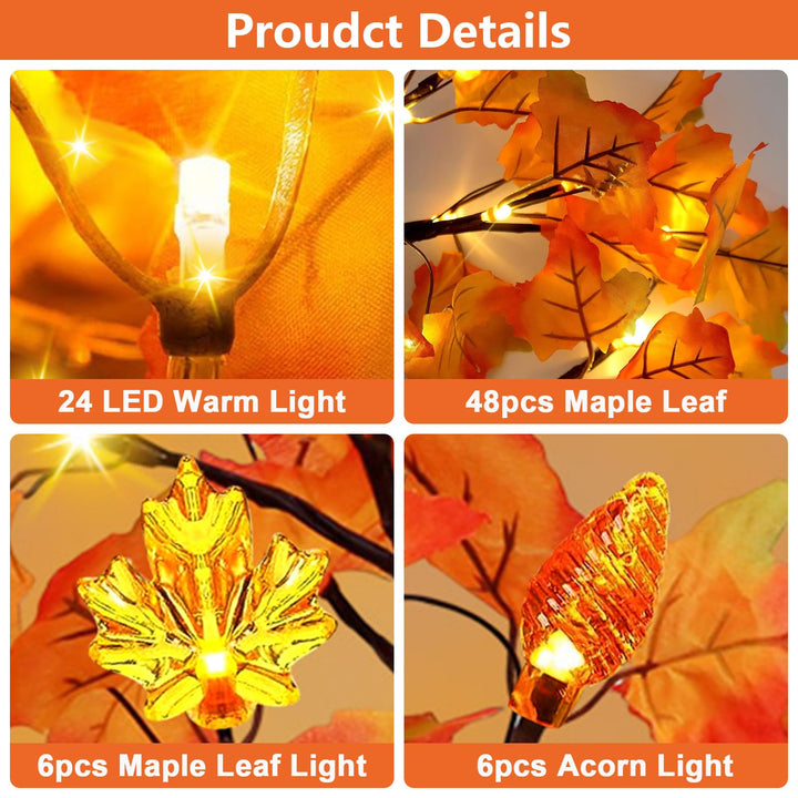 Herbstliche LED-Bäume als dekorativer Blickfang im Wohnbereich