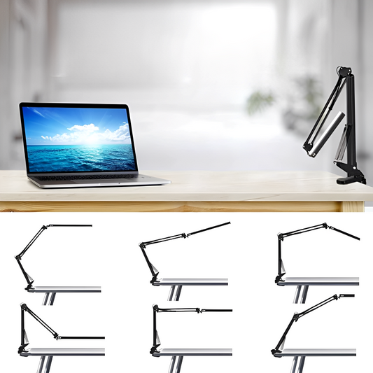 LED Klemmlampe – Faltbare Schreibtischlampe mit USB-Anschluss und flexiblem Arm