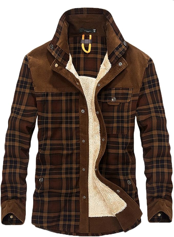Herren Jacke Im Karo Design Mit Stehkragen