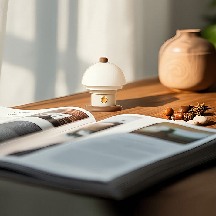 Bedside Table Lamp Cream Geometric Design