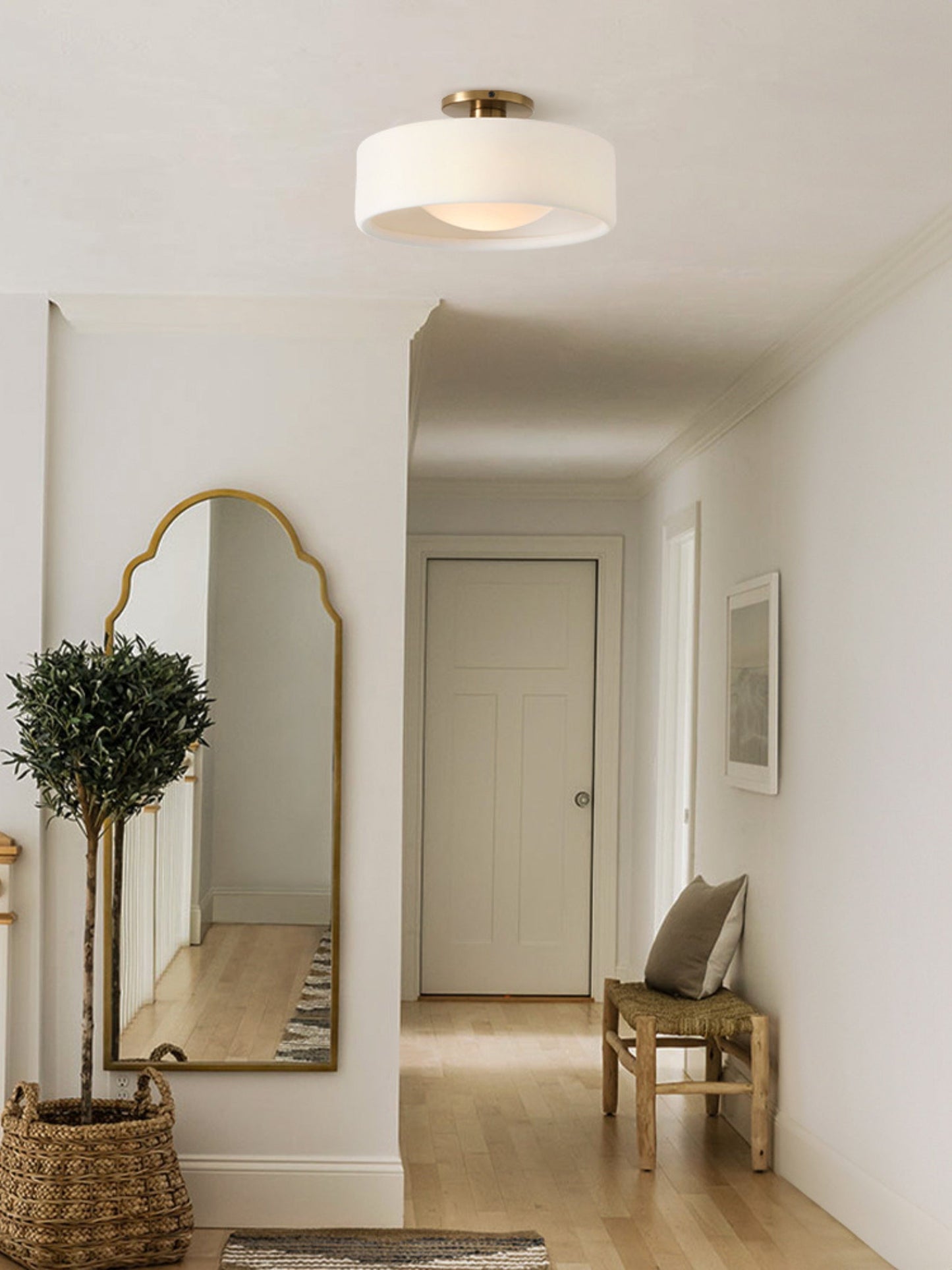 Porzellan Deckenleuchte – Moderne Flush Mount Lampe mit Metallbasis