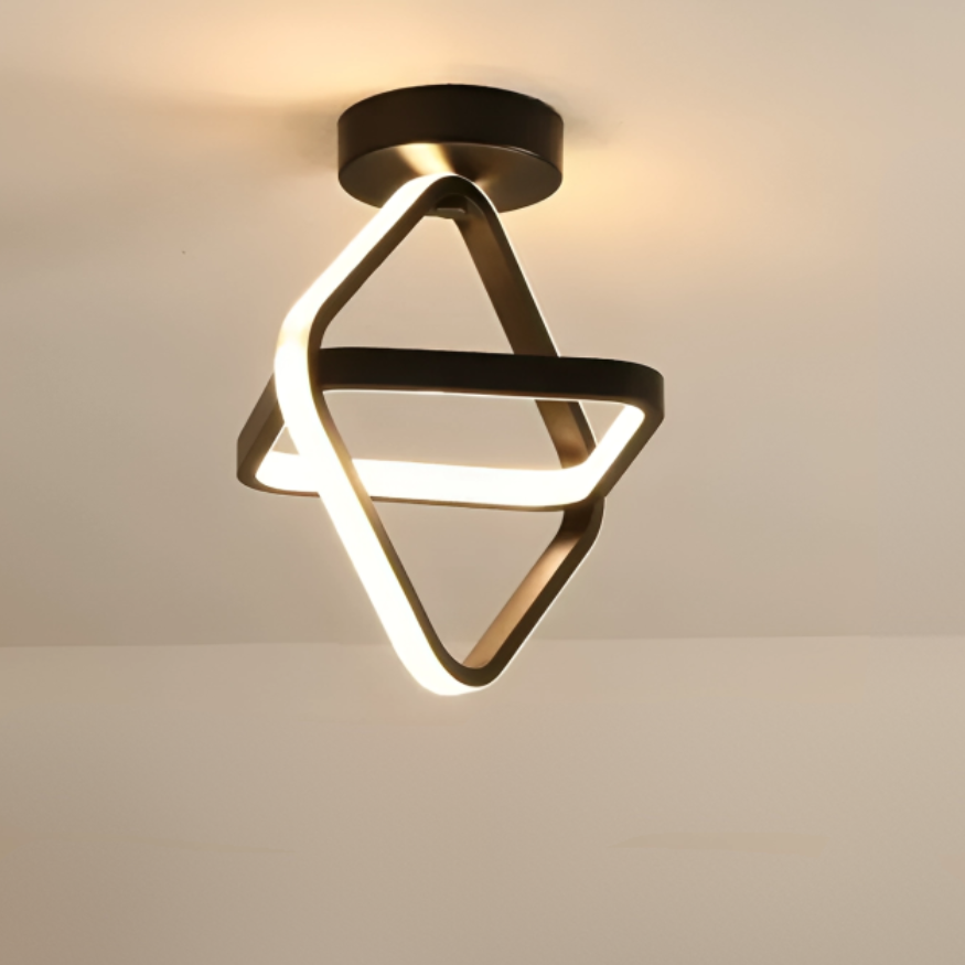 Moderne LED-Deckenleuchte mit kreativem 2-Ring-Design für Flur und Büro