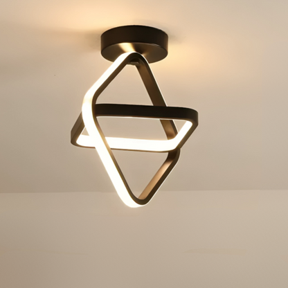 Moderne LED-Deckenleuchte mit kreativem 2-Ring-Design für Flur und Büro