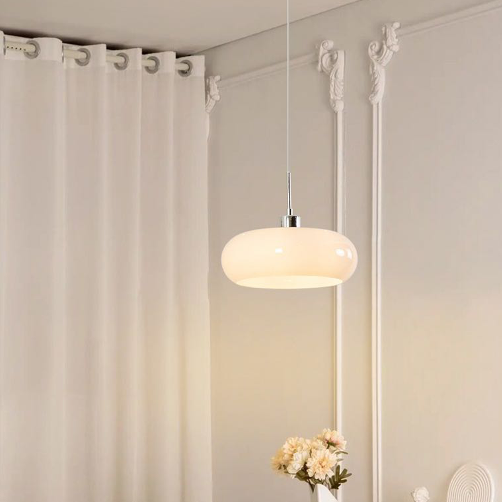 Moderne Pendelleuchte aus Glas in Brotform – Dimmbarer LED Kronleuchter für Esszimmer & Wohnzimmer