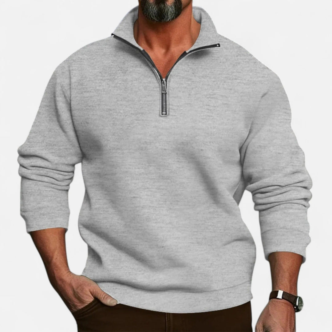 Herren Halbzip Pullover Mit Stehkragen