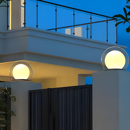 Variant image for Modern Outdoor Solar Pillar Lamp - Weatherproof Garden Light with Dual-Layer Moonlight Design-5