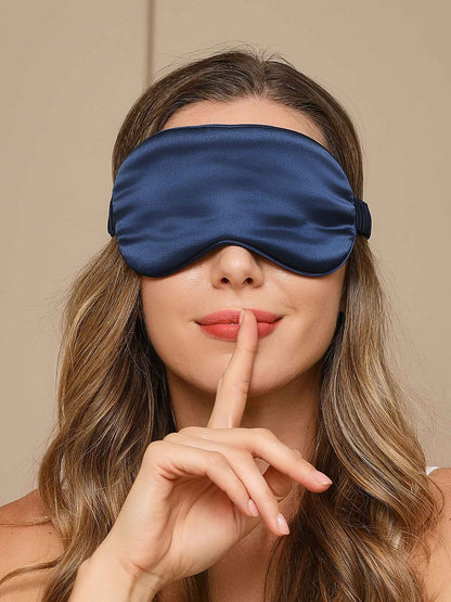 Schlichte Schlafmaske für Damen – Augenmaske mit Paspelierung und Gummiband