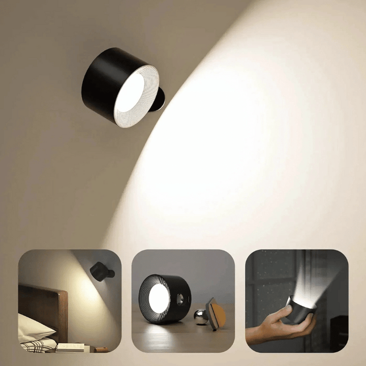 Kabellose LED-Wandlampe mit Akku & 360° Drehung
