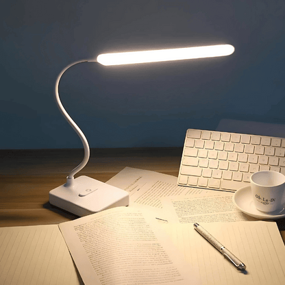 Flexibler LED-Schreibtischlampe mit USB-Aufladung oder Netzanschluss – Dimmbar mit 3 Lichtfarben