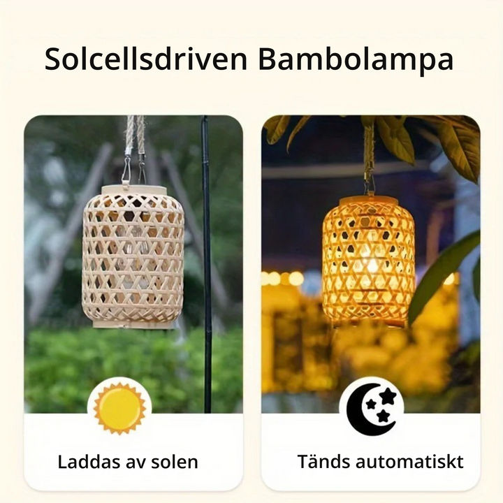 Solar-Gartenlampe Bambus Außenbereich