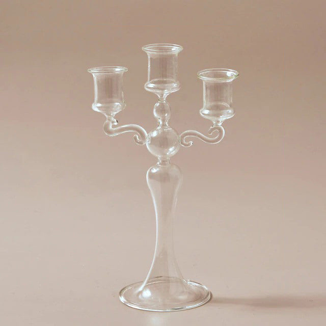 Glas-Kerzenhalter im französischen Vintage-Design