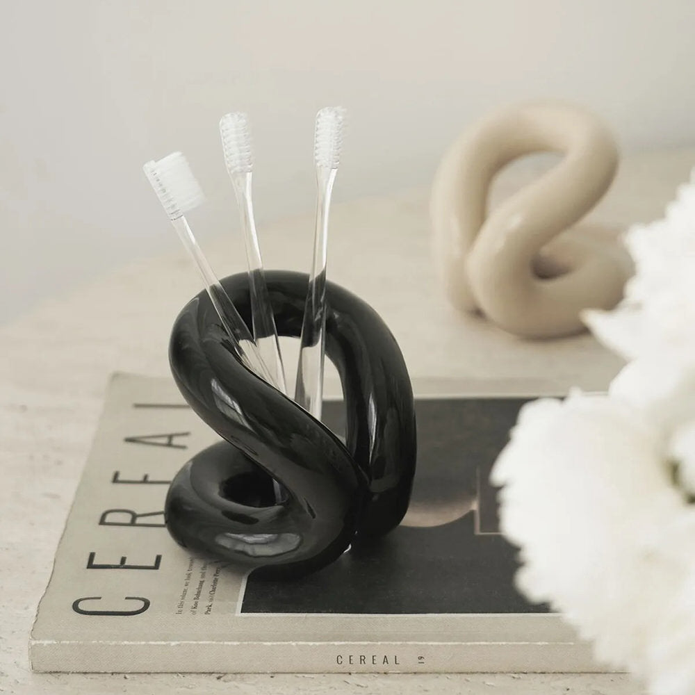 Keramik Make-up Pinselhalter geschwungenes Design
