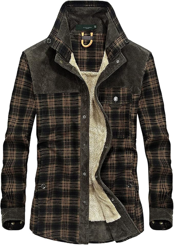 Herren Jacke Im Karo Design Mit Stehkragen