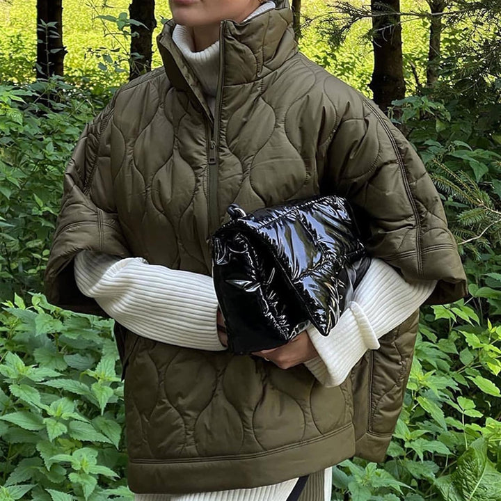 Damen Steppmantel Im Oversize Design Mit Stehkragen