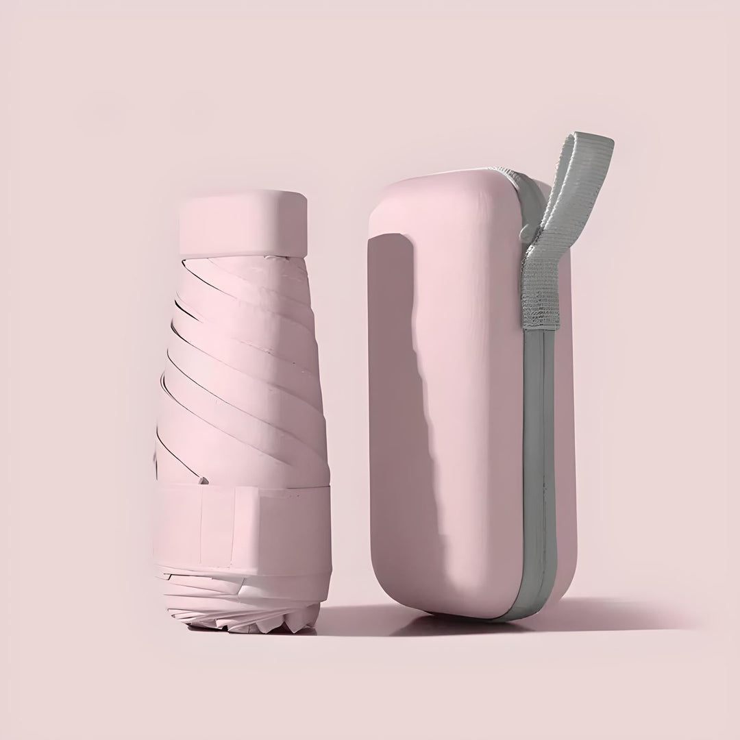 Kompakter Reise-Regenschirm mit wasserfester Hülle – windfest & ultraleicht