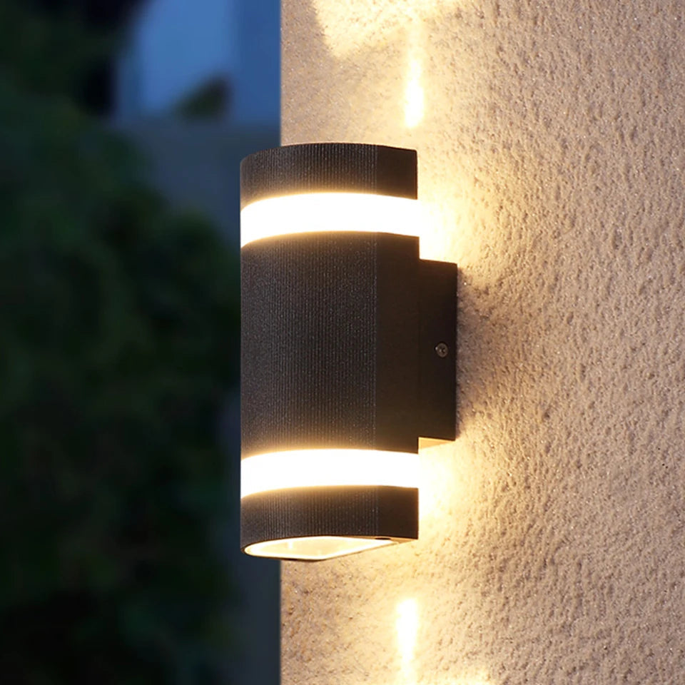 LED Außenwandleuchte Schwarz Zylindrisch Modern