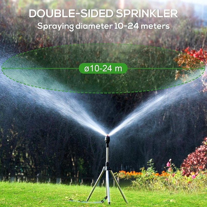 Gartensprinkler 360 Grad drehbar mit Teleskop-Stativ