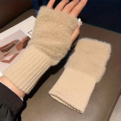 Fingerlose Winterhandschuhe Damen