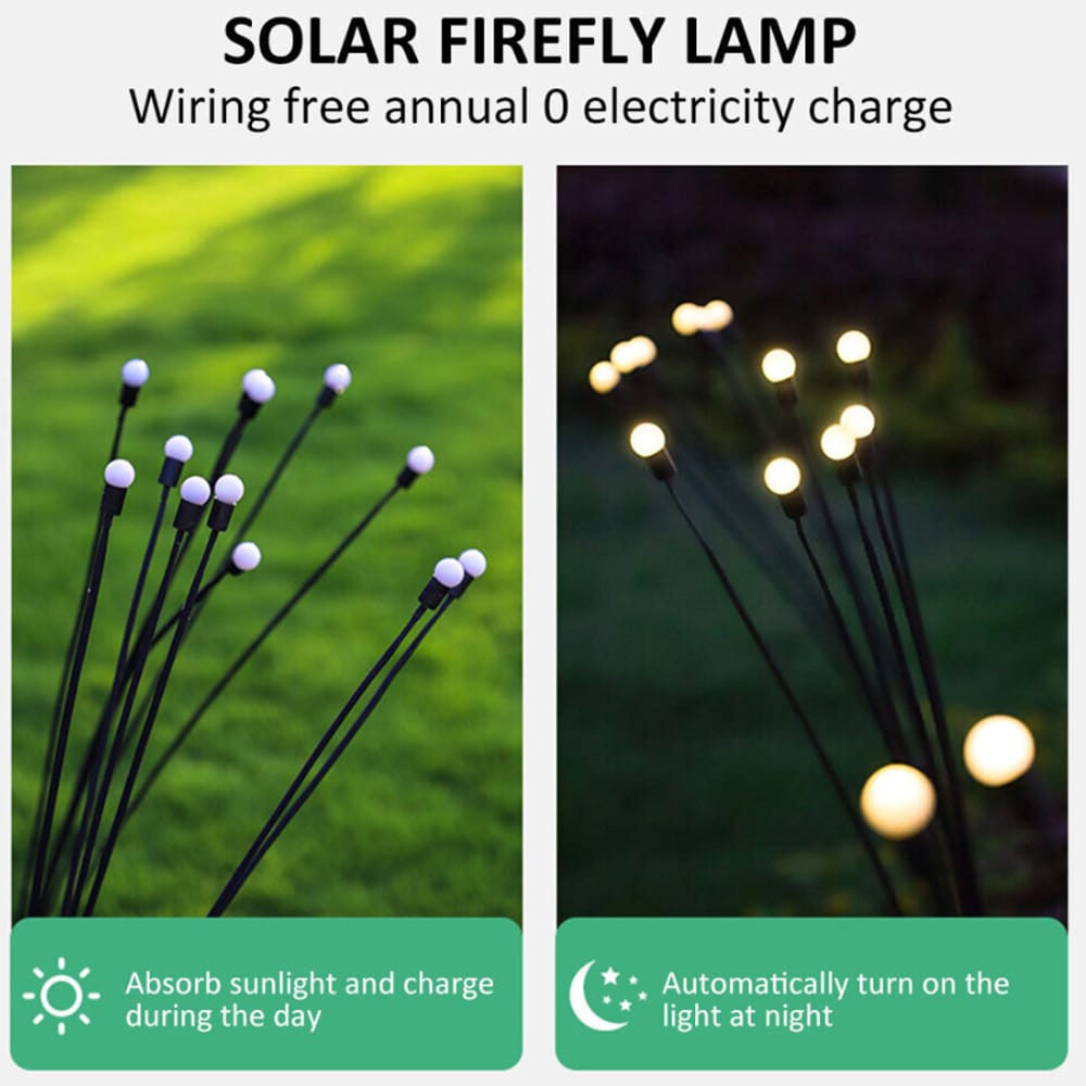 Solar-Gartenstecklichter 2er-Pack 70 cm 6 LED