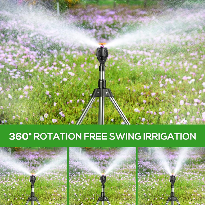 Gartensprinkler 360 Grad drehbar mit Teleskop-Stativ