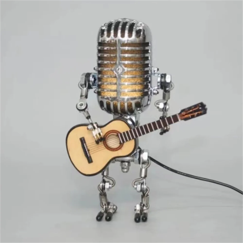 Retro Mikrofon Roboterlampe - Kreative Vintage Beleuchtung
