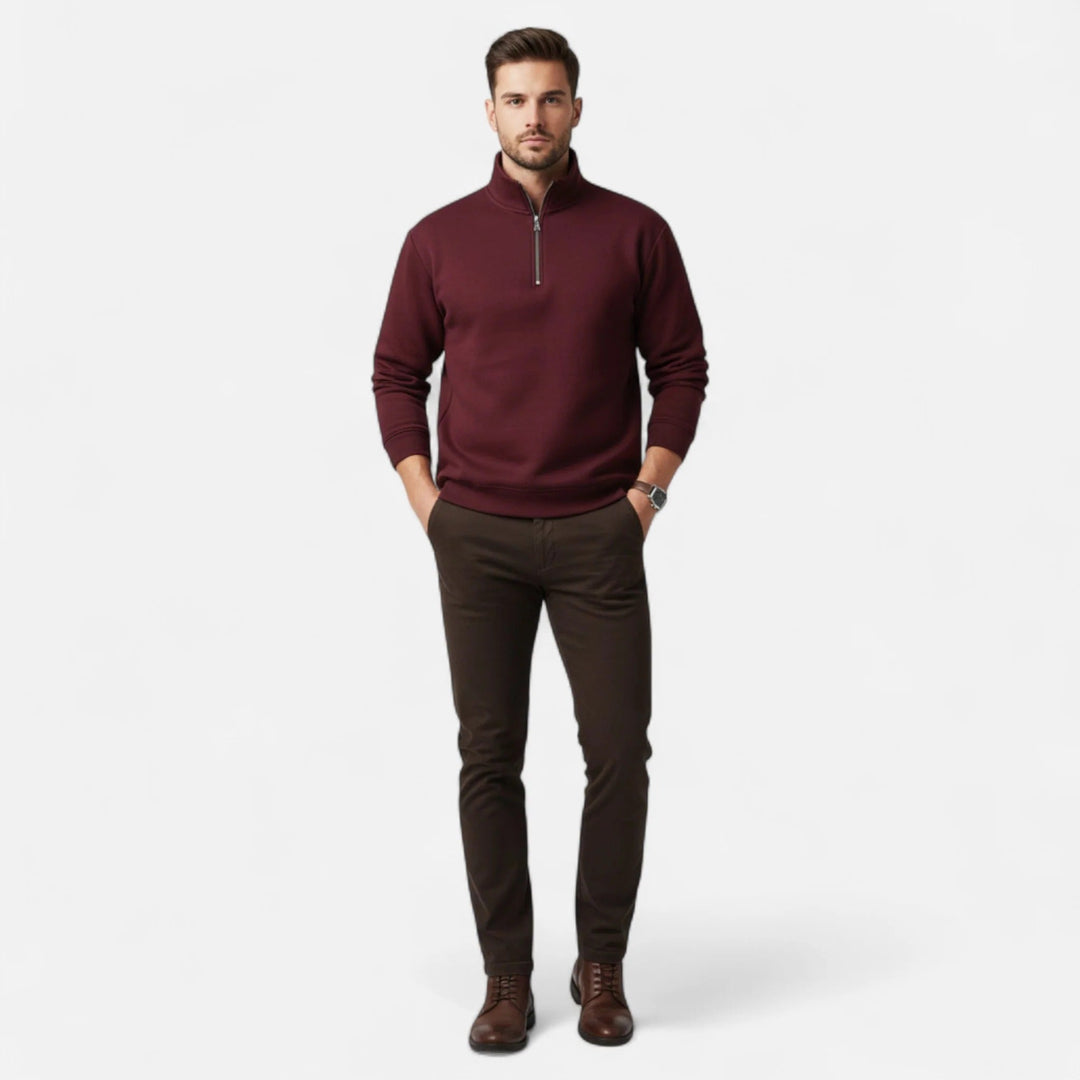 Herren Halbzip Pullover Mit Stehkragen