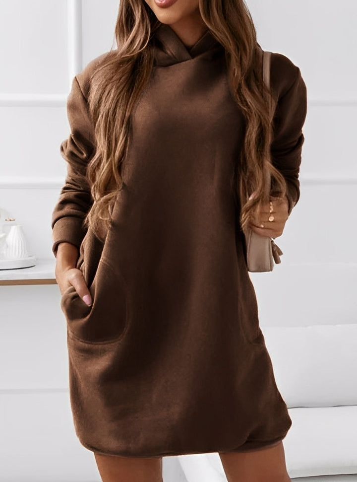 Damen Mini Hoodie Kleid Mit Modernem Schnitt
