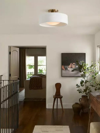 Porzellan Deckenleuchte – Moderne Flush Mount Lampe mit Metallbasis