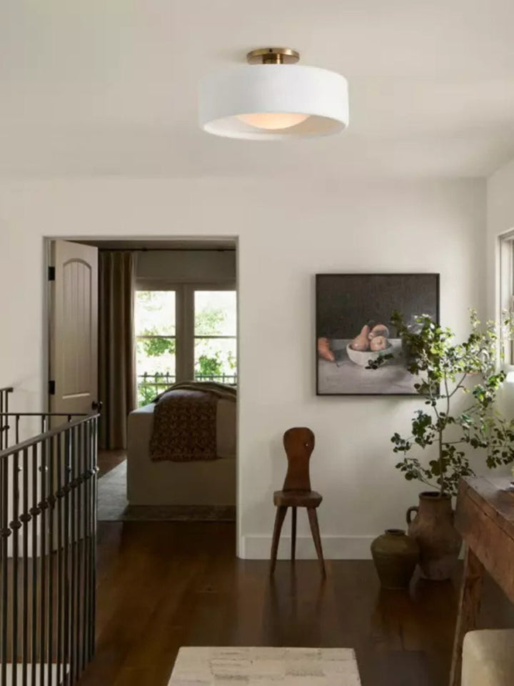 Porzellan Deckenleuchte – Moderne Flush Mount Lampe mit Metallbasis