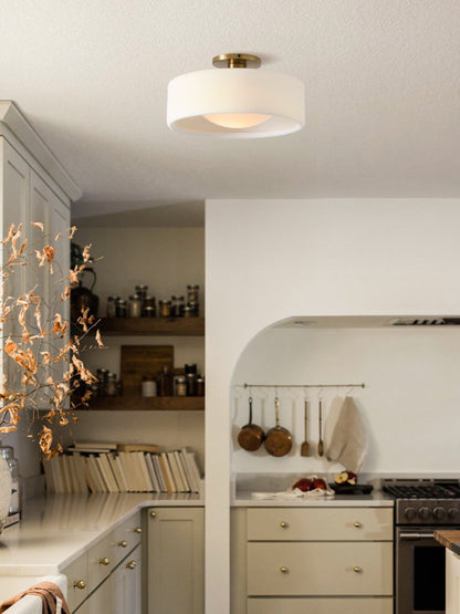 Porzellan Deckenleuchte – Moderne Flush Mount Lampe mit Metallbasis