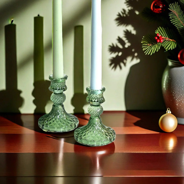 Kristallglas Kerzenhalter Set mit 6 Vintage